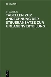 Book cover of Tabellen zur Anrechnung der Steueransätze zur Umlagenverteilung by Unknown