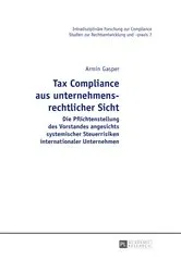 Book cover of Tax Compliance aus unternehmensrechtlicher Sicht by Roman Seer