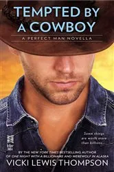 Book cover of Tempted By a Cowboy (Novella) by Vicki Lewis Thompson