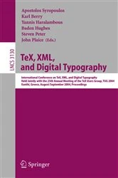 Book cover of TeX, XML, and Digital Typography by Apostolos Syropoulos
