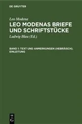Book cover of Text und Anmerkungen (Hebräisch). Einleitung by Ludwig Blau