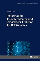 Book cover of Textsemantik des Antezedenten und semantische Funktion des Relativsatzes by Horst Ehrhardt