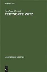 Book cover of Textsorte Witz by Bernhard Marfurt