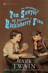 Book cover of The Adventures of Tom Sawyer and Adventures of Huckleberry Finn by Mark Twain