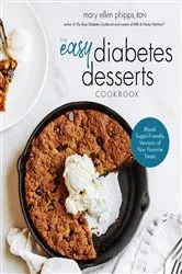 Book cover of The Easy Diabetes Desserts Book by Mary Ellen Phipps