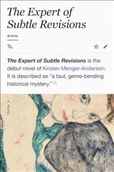 Book cover of The Expert of Subtle Revisions by Kirsten Menger-Anderson