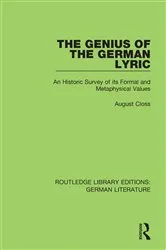 Book cover of The Genius of the German Lyric by August Closs