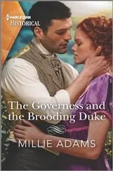 Book cover of The Governess and the Brooding Duke by Millie Adams