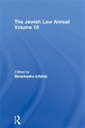 Book cover of The Jewish Law Annual Volume 15 by Berachyahu Lifshitz