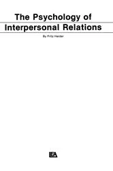 Book cover of The Psychology of Interpersonal Relations by F. Heider
