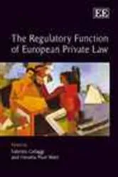Book cover of The Regulatory Function of European Private Law by Unknown
