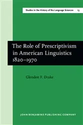 Book cover of The Role of Prescriptivism in American Linguistics 1820–1970 by Unknown