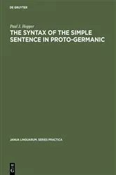 Book cover of The Syntax of the Simple Sentence in Proto-Germanic by Paul J. Hopper
