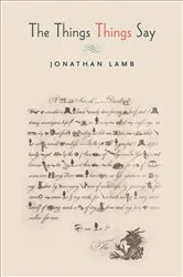 Book cover of The Things Things Say by Jonathan Lamb