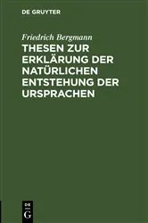 Book cover of Thesen zur Erklärung der natürlichen Entstehung der Ursprachen by Unknown