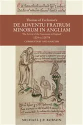 Book cover of Thomas of Eccleston's De adventu Fratrum Minorum in Angliam [