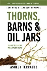 Book cover of Thorns, Barns, and Oil Jars by Ashley Terradez