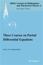 Book cover of Three Courses on Partial Differential Equations by Eric Sonnendrücker