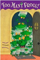 Book cover of Too Many Frogs by Sandy Asher