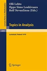 Book cover of Topics in Analysis by O.E. Lehto