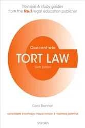 Book cover of Tort Law Concentrate (6th ed.) by Carol Brennan