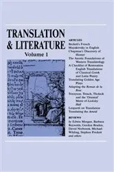Book cover of Translation and Literature 1 by Stuart Gillespie