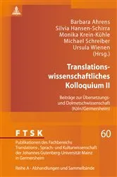 Book cover of Translationswissenschaftliches Kolloquium II by Klaus Pörtl