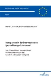 Book cover of Transparenz in der internationalen Sportschiedsgerichtsbarkeit by Unknown
