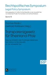 Book cover of Transparenzgesetz fuer Rheinland-Pfalz by Alexander Proelß