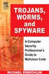 Book cover of Trojans, Worms, and Spyware by Michael Erbschloe
