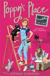 Book cover of Trouble at the Cat Café by Katrina Charman