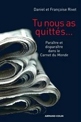 Book cover of Tu nous as quittés... by Daniel Rivet