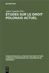 Book cover of Études sur le droit polonais actuel by Unknown