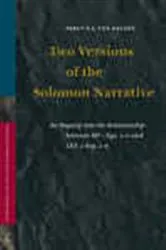 Book cover of Two Versions of the Solomon Narrative by Percy S.F.  van Keulen