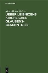Book cover of Ueber Leibnizens kirchliches Glaubensbekenntniss by Unknown