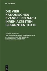 Book cover of Uebersetzung der syrischen im Sinaikloster gefundenen Palimpsesthandschrift by Adalbert Merx