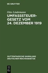 Book cover of Umfaßsteuergesetz vom 24. Dezember 1919 (3rd ed.) by Otto Lindemann