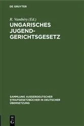 Book cover of Ungarisches Jugendgerichtsgesetz by R. Vambéry