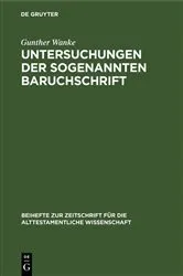 Book cover of Untersuchungen der sogenannten Baruchschrift by Gunther Wanke