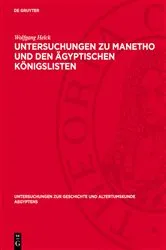 Book cover of Untersuchungen zu Manetho und den ägyptischen Königslisten by Wolfgang Helck
