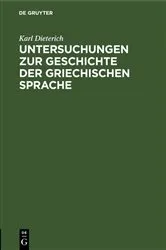 Book cover of Untersuchungen zur Geschichte der griechischen Sprache by Unknown