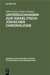 Book cover of Untersuchungen zur israelitisch-jüdischen Chronologie by Alfred Jepsen