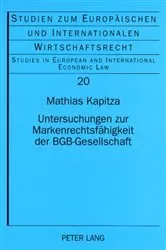 Book cover of Untersuchungen zur Markenrechtsfaehigkeit der BGB-Gesellschaft by Wolfgang Oehler