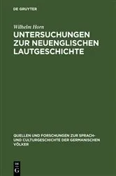 Book cover of Untersuchungen zur neuenglischen Lautgeschichte by Wilhelm Horn