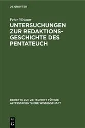 Book cover of Untersuchungen zur Redaktionsgeschichte des Pentateuch by Peter Weimar