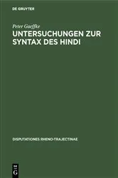 Book cover of Untersuchungen zur Syntax des Hindi by Peter Gaeffke