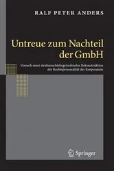 Book cover of Untreue zum Nachteil der GmbH by Ralf Peter Anders