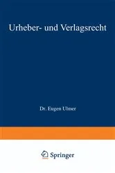 Book cover of Urheber- und Verlagsrecht (2nd ed.) by Eugen Ulmer