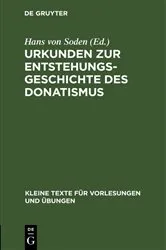 Book cover of Urkunden zur Entstehungsgeschichte des Donatismus by Hans von Soden