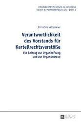 Book cover of Verantwortlichkeit des Vorstands fuer Kartellrechtsverstoeße by Unknown